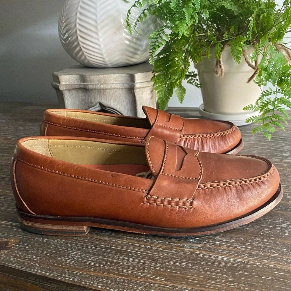 Cole Haan Mens Grand‎ Pinch Penny Loafer Leather Slip On Shoes Tan Brown 8M